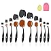 ISASSY Oval Makeup Brush, 10 PCS Professional Soft Toothbrush Shaped Design Oval Make Up Brushes Set Foundation Concealer Blending Cosmetic Brushes