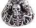Metallic Finish Grinning Skull Wine Goblet with Stainless Steel Liner, 5 Ounce