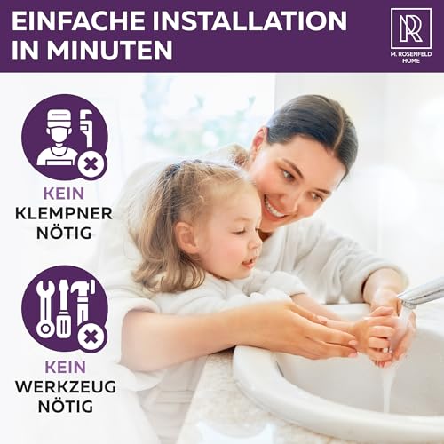 M. ROSENFELD HOME Flexible Siphon Washbasin G 1 1/4 Inch x 32-50 mm Extendible 320-900 mm with High-Quality Aluminium Nut - 100% Waterproof, Odour Protection, Easy Assembly, Universal Fit