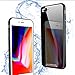 REALIKE iPhone 7 Plus Case, iPhone 8 Plus Case Tempered Glass Back Anti-Scratch Black Glass Cover Slim Fit Reinforced Bumper Shockproof Protection Case