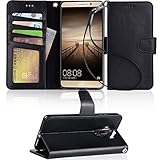 Mate 9 Case,Arae Huawei Mate 9 wallet Case with Kickstand and Flip cover, black