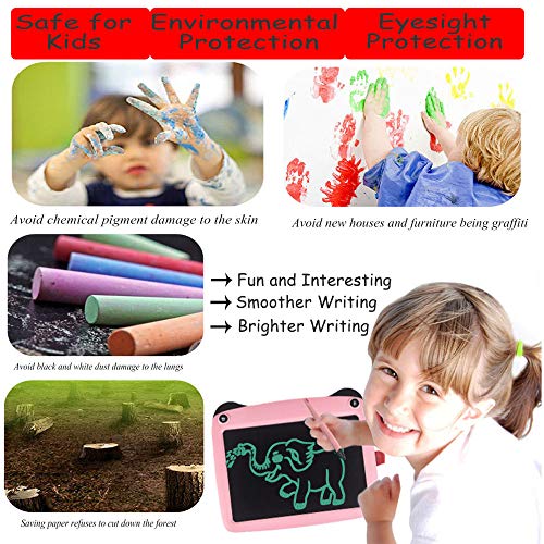 VNVDFLM Writing Tablet for Birthday Gift,Kids Toy 9 Inch LCD Writing Tablet Electronic Writings Pads Drawing Board Gifts for Kids Erase Button Lock Included(Pink2) - Thumbnail 6