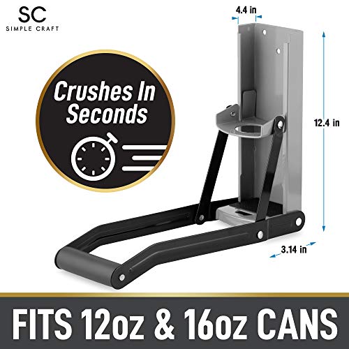 Simple Craft 1216 oz Can Crusher Metal Can Crusher Wall Mounted With