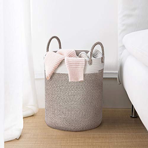 Woven Basket Rope Storage Baskets - Large Cotton Organizer 16 x 14 x 14 Inches, Basket for Baby Blan - //medicalbooks.filipinodoctors.org