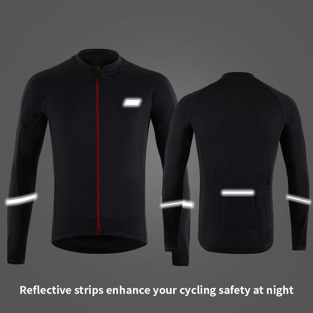 Dooy Men's Cycling Jersey Long/Short Sleeve Bike Bicycle Jersey with 3+1 Rear Pockets, Breathable Quick Dry Biking Shirts : Clothing