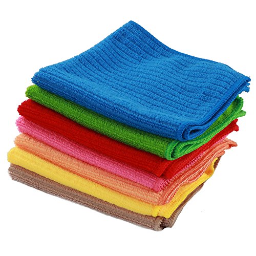 image for Fani Microfiber Cleaning Cloths Multi Colors Soft Washcloth 7 Pieces H