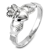 ELYA Stainless Steel Irish Claddagh Ring - Size 6