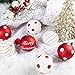 KI Store 12ct Christmas Polka Dot Ornaments 3.15-Inch Shatterproof Tree Balls Red and White Polka Dots for Xmas Tree Decoration