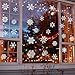 Decora 48 PCS Christmas Snowflake Window Stickers for Glass, Window Decals Decorations for Indoor Office Holiday Winter Wonderland Frozen Party Christmas Window Clings Display