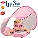 Preself Upgraded Baby Float Non-Inflatable Solid Swim Ring ,Swim Trainer, Mambobaby Float with Removable UPF 50+ UV Sun Protection Canopy