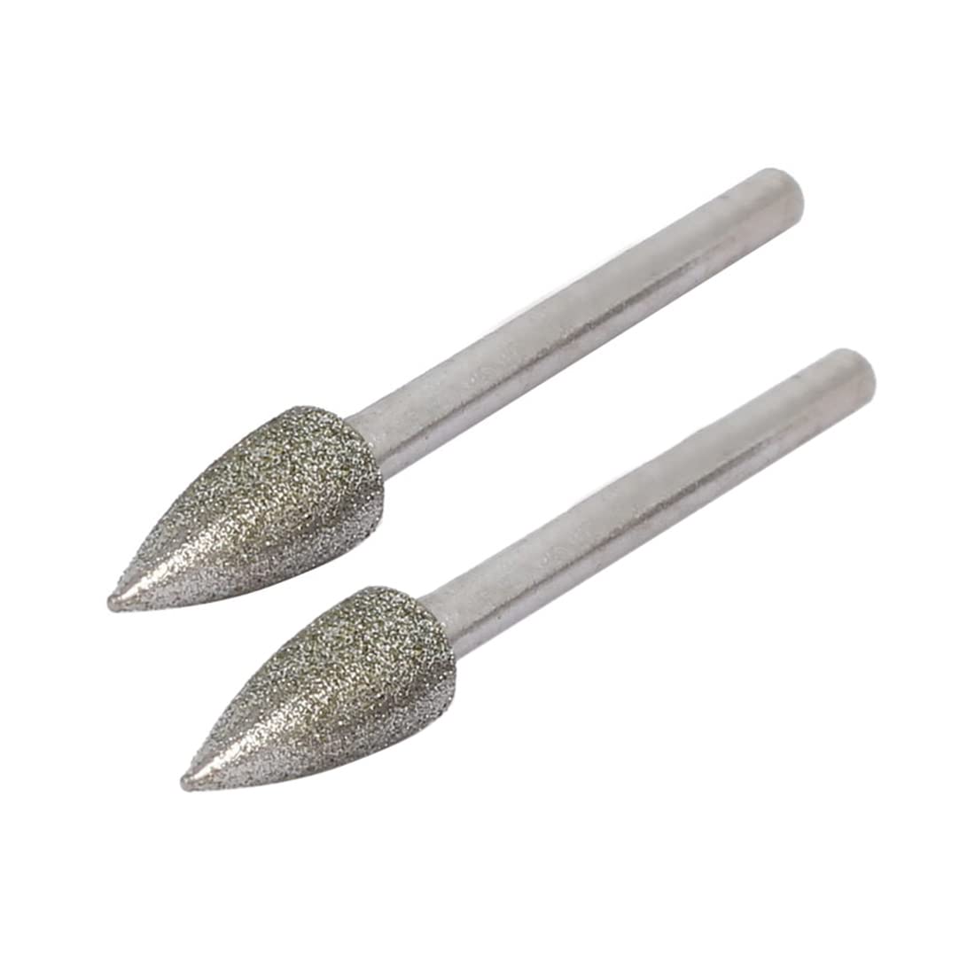 Sourcingmap 3mm 1/8-inch Shank 6mm Dia Cone Head Diamond Grinding Mounted Point Bit 2pcs