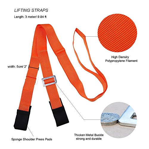 Lifting and Moving Straps, YOCZOX 2Person Adjustable Furniture Lifting Straps, with Auxiliary