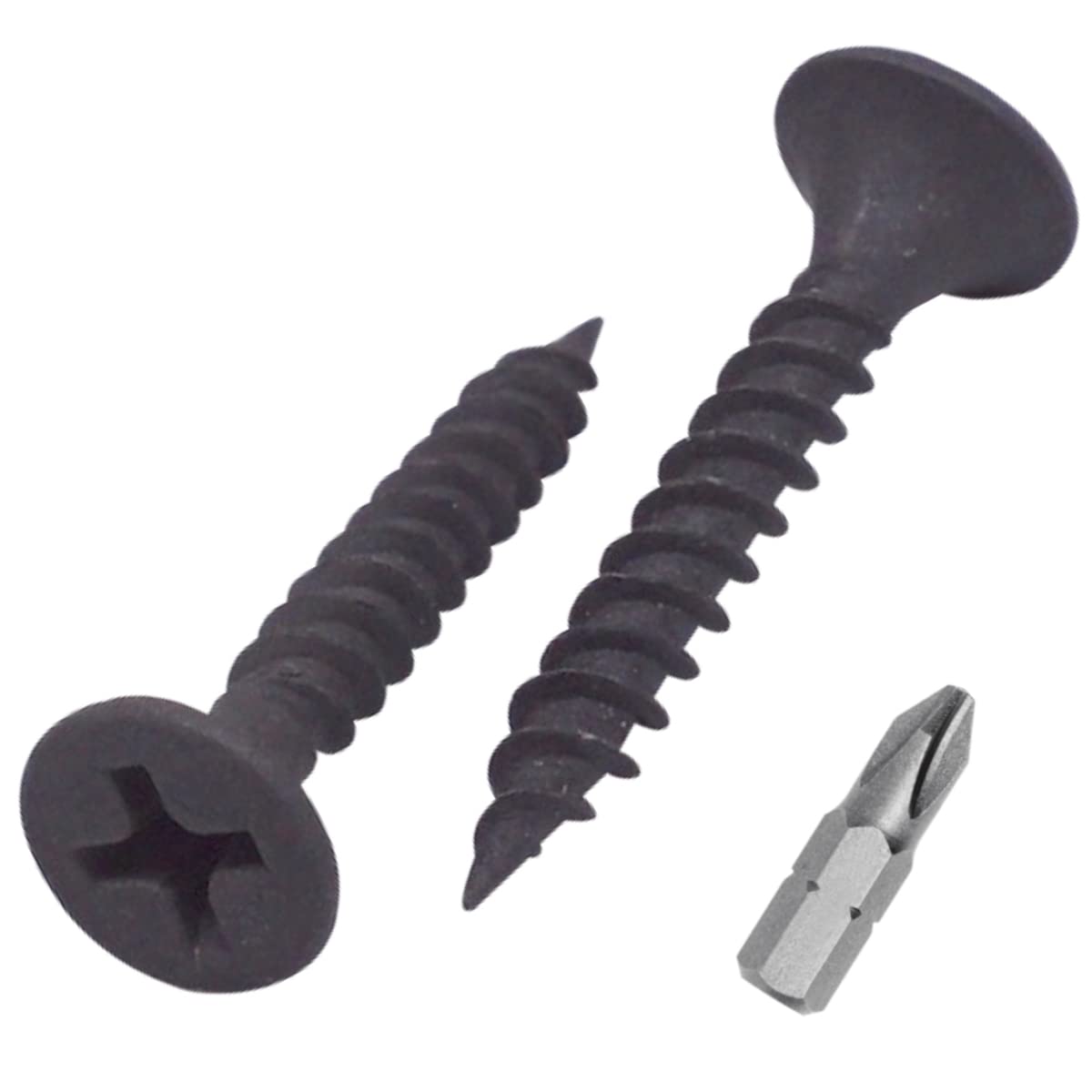 SKIR'CO (500 pcs) Black Phosphate Finish 3.5 x 25 mm Drywall Screws, Fine Thread, Phillips Bugle Head