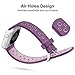 Apple Watch Breathable Band 38mm, UMTELE Silicone Replacement Wristband Sport Strap with TPU Protective Case for Apple Watch Nike+, Series 2, Series 1, Sport, Edition, Violet Dust/Plum Fog