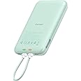 Charmast 10000mAh Wired Portable Charger, 20W Fast Charging Slim Power Bank with Removable Cable for iPhone & Android, Hand-Free Battery Pack with Digital Display for Short Travel (No-Wireless)