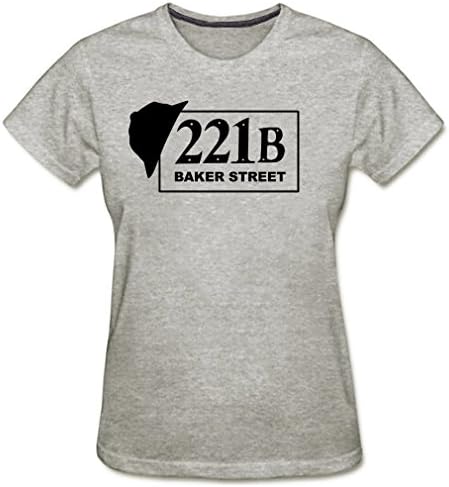 Conquershop Women's 221B Baker Street Funny T-shirt (Gray X-Large)