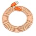 Lightning Cable, 6 Ft iPhone 6S Charger F-color Long Apple MFI Certified Nylon Braided Lightning to USB Cable for iPhone 6S 6 Plus 5S 5C 5 iPhone SE 2016, iPad Air 2 3 Mini 2 3 4 iPad Pro Orange
