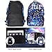 Anime Luminous Backpack Noctilucent School Bags Daypack USB chargeing port Laptop Bag Handbag For Boys Girls Men Women (Black-Star 3)