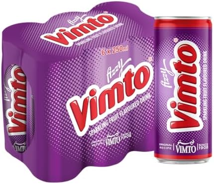 Vimto Fizzy Sparkling Fruit Flavoured Drink 250ml Can x Pack of 6 price ...