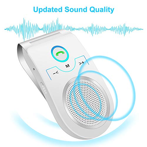 Upgraded 2019 Bluetooth Speaker for Car, Handsfree Car Kits with Enhanced HD Sound, Wireless in-car Speakerphone for Hands Free Calling | Siri & Google Assistant | 3W Speaker | GPS | Music Streaming