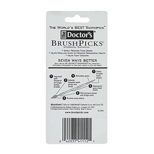 The Doctor's BrushPicks Interdental Toothpicks | 120-Picks per pack | (1-Pack) - //coolthings.us