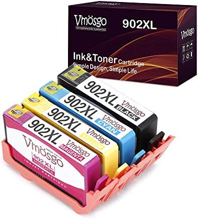 Vmosgo Compatible with HP 902XL 902 Ink Cartridge High Yield, (1 Black, 1 Cyan, 1 Magenta, 1 Yellow), Work with HP Officejet Pro 6968 6978 6975 6960 6954 Printers (4-Pack)