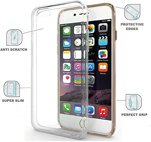 Amberonics Premium Quality Designer iPhone 6 Plus Case iPhone 6/6s Plus Scratch Resistant Shock Absorption Bumper Fingerprint Resistant Clear Back iPhone 6s Plus iPhone 6 Plus