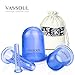 VASSOUL Anti Cellulite Silicone Neck Face Body Massage Cupping Cups Blue x 4 Sizes with full Instructions