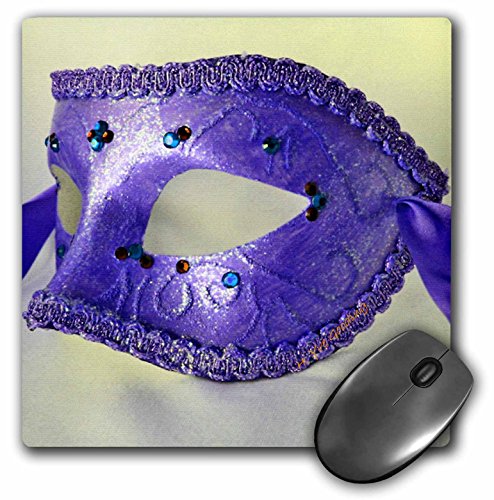 3dRose LLC 8 x 8 x 0.25 Inches Masquerade in Antique Purple I Glitter Mouse Pad…