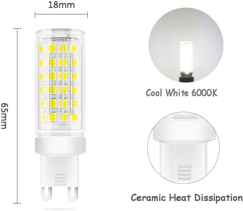 G9 LED Light Bulb, 9W (70W Halogen Equivalent),G9 Bulbs for Home Lighting SMD 2835 LED Lamps 700LM AC220V-240V, Non-Dimmable - Image 3