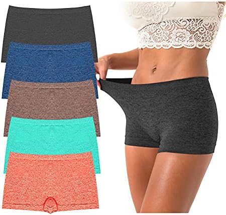 Women's See-Through Seamless Boyshort Underwear – Nylon Spandex Boxer Briefs