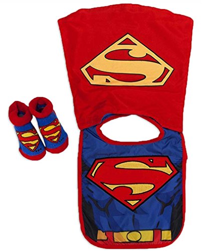 DC Comics Superman Baby Boys Infant Caped Bib And Bootie Set [5012]