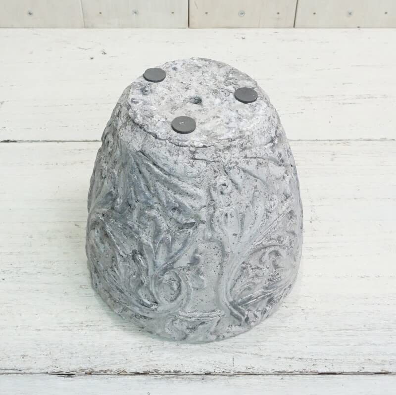 Flowerpot, Fashionable, Antique Ceramic Pot, Arabesque S  6.9 inches (17.5 cm), Hole No. 6, White, White, Conical, Plant Pattern, Pattern, Picture, Pattern, Shabby Pot, Gardening, Indoor, Covent