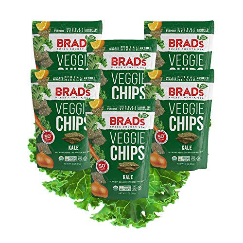 Brad's Plant Based Organic Veggie Chips, Kale, 6 Bags, 12 Servings