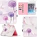 iPad Mini 1/2/3 Case-LittleMax(TM) [Pen Slot] Synthetic Leather Kickstand Case [Smart Wake/Sleep] Cover Flip Wallet iPad Mini 3/2/1 Protector [Free Cleaning Cloth,Stylus Pen]-01 Purple Dandelion