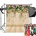 Mehofoto Wood Backdrops for Photography Printed Floral Wall Photo Background for Photo Studio Props Vinyl Wooden Floor Backdrop 5x7
