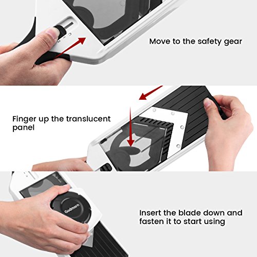 Adjustable Mandoline Slicer Vegetable Slicer - Godmorn 5 V Blades - V Slicer Veggie Slicer Mandoline Food Slicer - Mandoline Cutter Vegetable Cutter - Grater & Julienne Slicer - Thumbnail 5