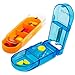 OVEO Pill Organizer - Weekly Case with Pill Splitter Cutter – Medium Medicine Dispenser - Holder – Medication Reminder Daily Am PM, Day Night Compartments 7 day + Spoon (Product name)