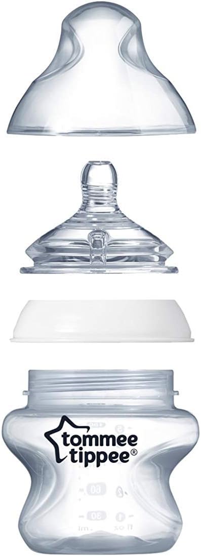 Tommee Tippee Closer to Nature Baby Bottle Teats, Breast-Like, Anti-Colic Valve, Soft Silicone, Fast Flow, 6m+, Clear, Pack of 2 - Image 3