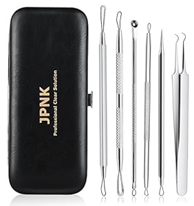 JPNK Blackhead Remover Tools 6 PCS with a Leather bag
