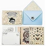 Tattoo Coloring Postcards Kit Coloring Book Kits DIY Stationery Cards Set with 20 Coloring Postcards 10 Envelopes 70 Coloring