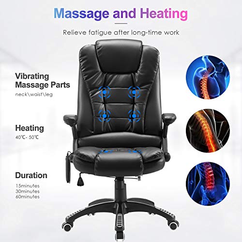 Kealive Massage Office Chair, Faux Leather High Back Executive Chair