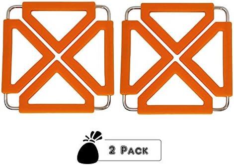 Horizon Cookware Multi Size, Heat Resistant, Non-Stick/Non-Slip, Professional Grade Insulated Pad - Orange | 2 Pack