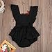 BELS Baby Girls Romper Rose Embroidery Buttons Sleeveless Bodysuit (6-12M, Black)
