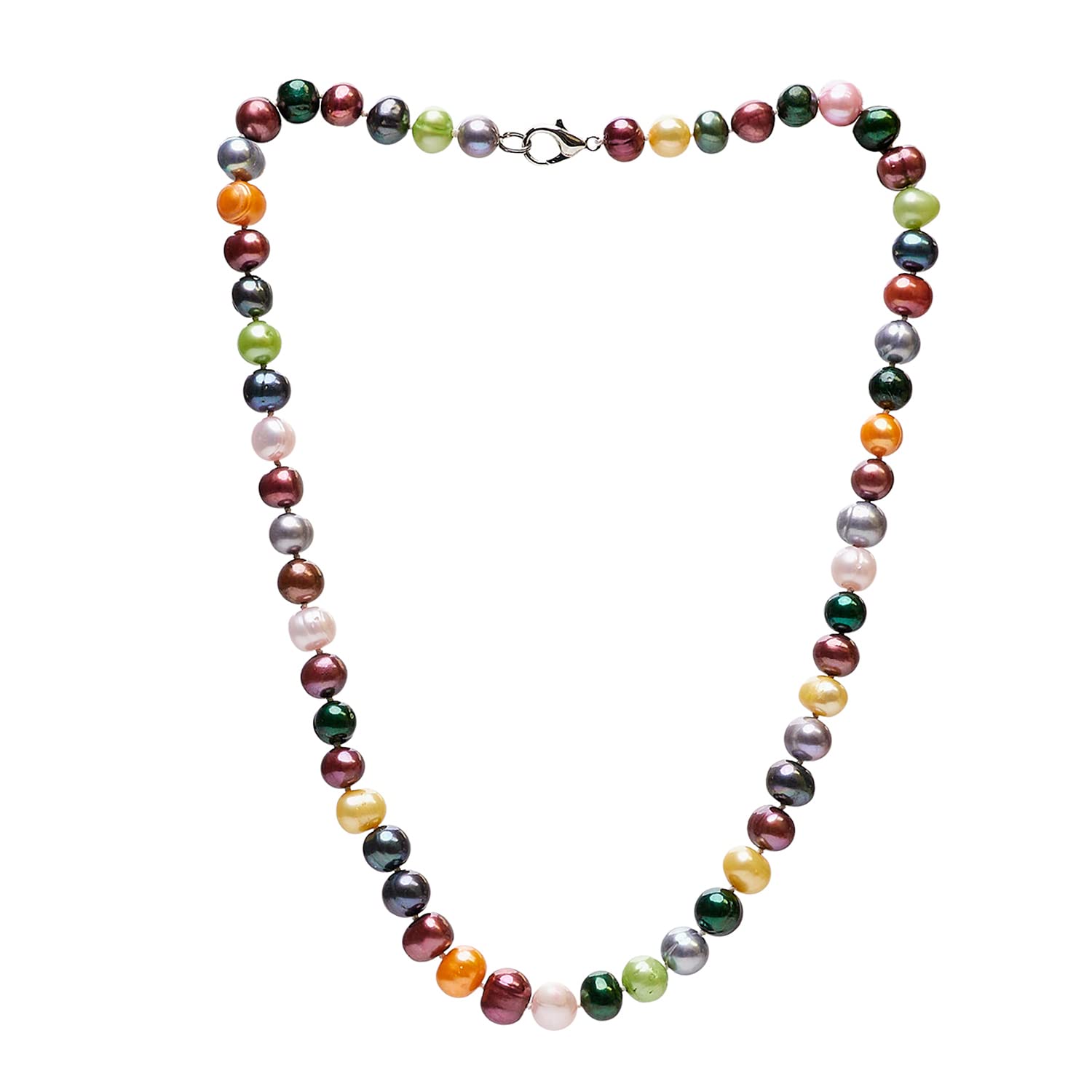 Treasure Bay Womens Pearl Necklace Multi-Colour 8-9mm Freshwater Pearl Necklace Length 46cm