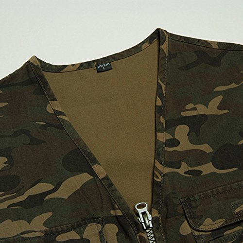 DianShaoA Outdoor Freizeit Camo Weste Mehrfachtasche Jagdweste Outdoor Freizeit Anglerweste Für Herren – Bild 4