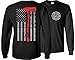 Patriot Apparel Thin Red Line T-Shirt Axe Design Long Sleeve Tee LS (Large, Black) saspizCompressed Air
