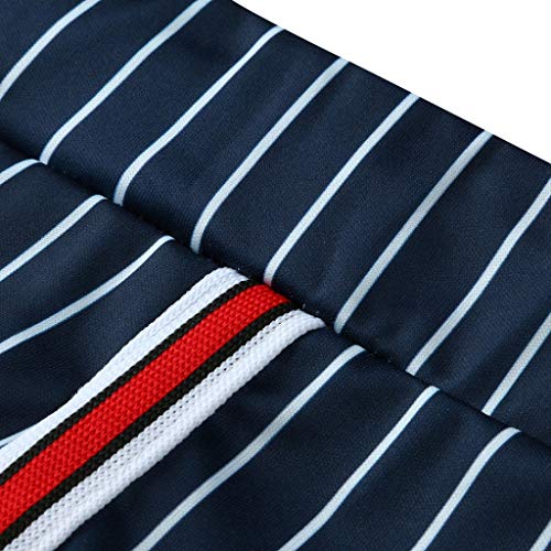 ZEFOTIM Pants for Men Mens Joggers Striped Patchwork Casual Drawstring Sweatpants Trouser Long Pants(Navy,Small)