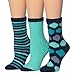Tipi Toe Women's 3-Pairs Winter Snoflakes Anti-Skid Soft Fuzzy Crew Winter Socks, (sock size 9-11) Fits shoe size 6-9, FZ08-A