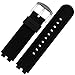 Senphyton for Pebble Steel Watch Replacement Rubber Silicone Band/Strap with Stainless Steel Buckle - Black Pebble Watch Band